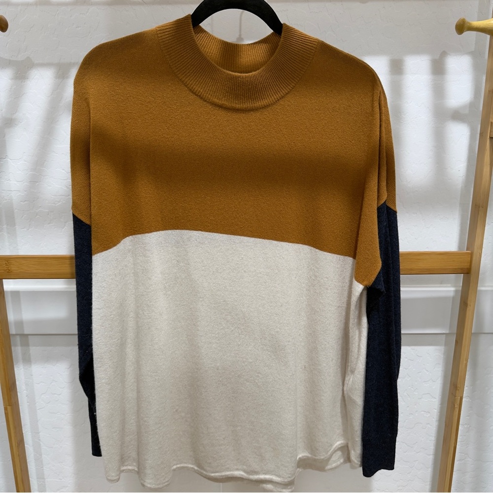 Madewell Women's Colorblock Sweatshirt - Brown, Cream, Navy